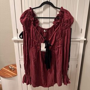 Women's Burgundy Mini Dress